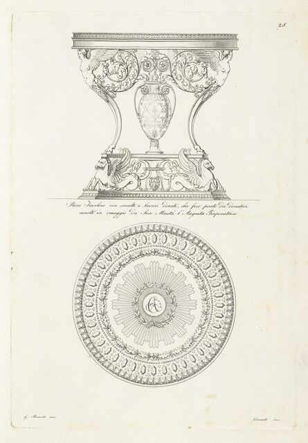 Giuseppe Borsato, ‘Ricco Tavolino con smalti e bronzi dorati, che fece parte dei donativi accolti in omaggio da Sua Maesta l'Augusta Imperatrice’, 1825