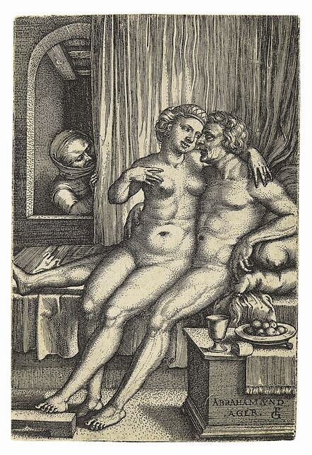 Georg Pencz, ‘Sarah Spying on Abraham and Hagar’, 1548