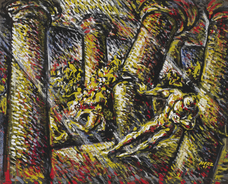 Walter Herz, ‘Samson’, 1947, Painting, Oil and gouache on paper, Ben Uri Gallery and Museum 
