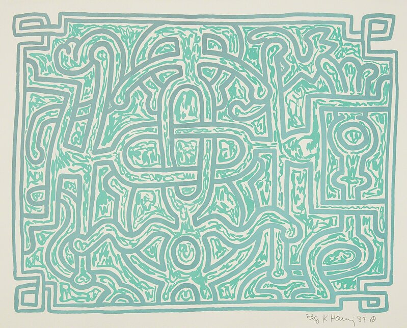 Keith Haring, ‘Chocolate Buddha: plate 5’, 1989, Print, Lithograph in colors, on Arches paper, with full margins., Phillips