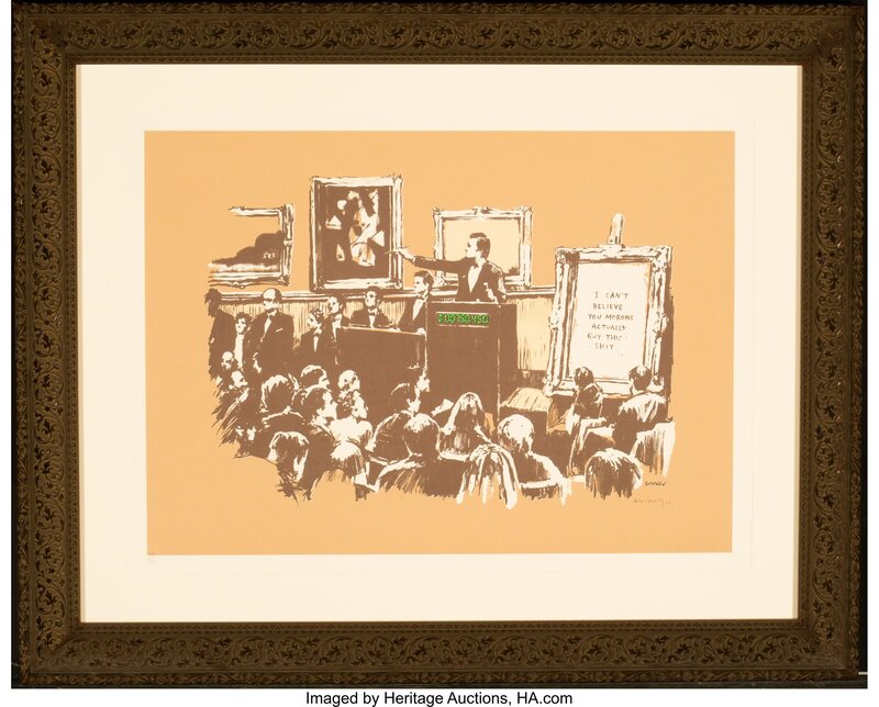 Banksy, ‘Morons (Sepia)’, 2007, Print, Screenprint in colors on wove paper, with full margins, Heritage Auctions
