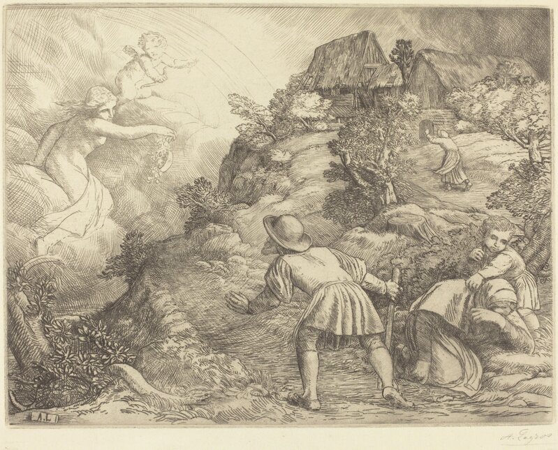 Alphonse Legros, ‘Allegory of the Peasant and Fortune (Le paysan et la fortune: Sujet allegorique’, Print, Etching and drypoint, National Gallery of Art, Washington, D.C.