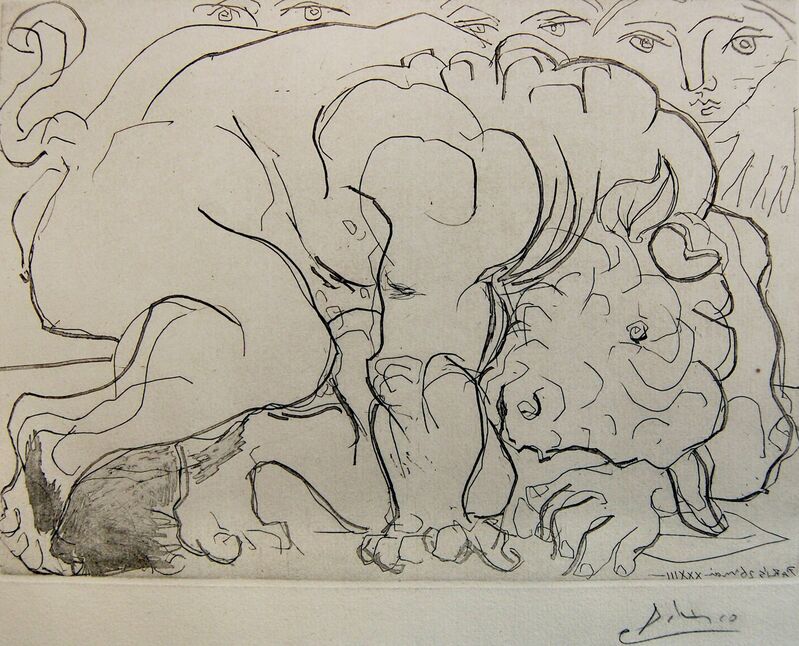 Pablo Picasso, ‘Minotaure Blessé, VI. (Injured Minotaur)’, 1933, Print, Etching on paper, Baterbys