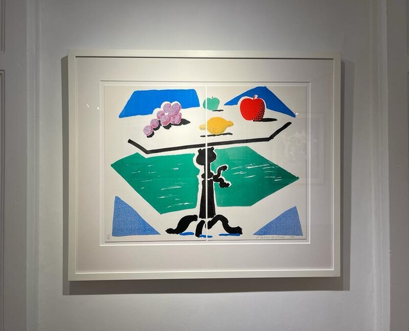 David Hockney, ‘Apples, Grapes and Lemon on a Table from Brooklyn Academy of Music Portfolio II’, 1988-89, Print, Photolithographic print in colours executed on an office copy machine, on two sheets of Arches Text laid paper (as issued), the full sheets, Colley Ison Gallery