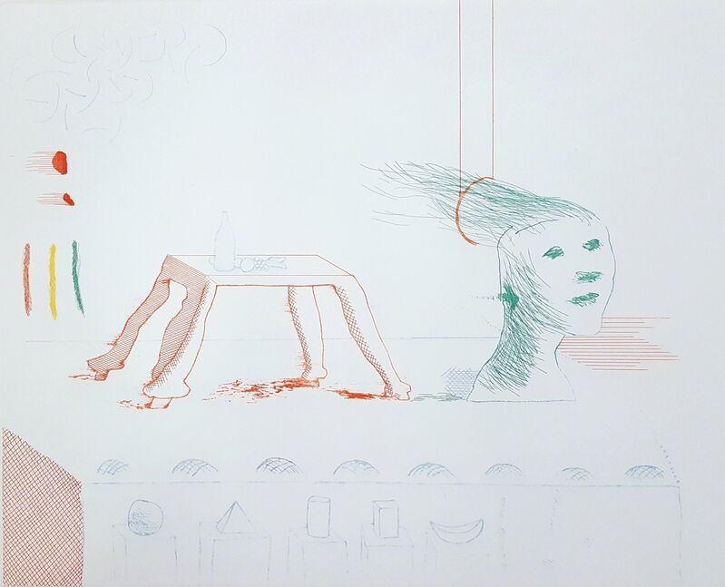 David Hockney, ‘A Moving Still Life’, 1977, Print, Etching, Softground Etching, and Aquatint, Graves International Art
