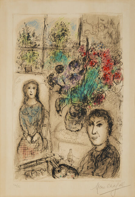 Marc Chagall, ‘Le Chevalet Aux Fleurs’, 1976