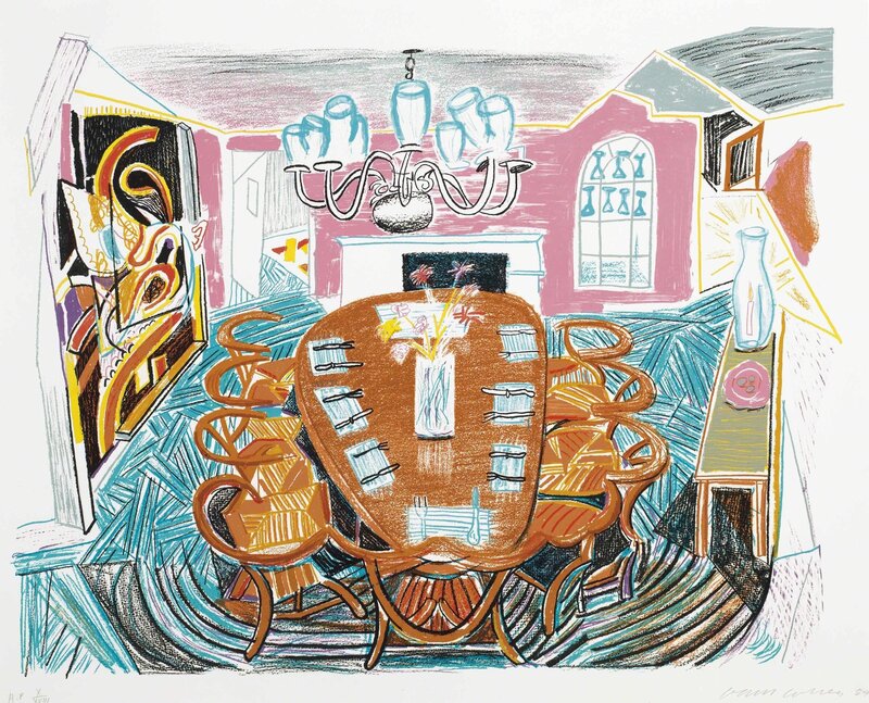 David Hockney, ‘Tyler Dining Room, from Moving Focus’, 1984, Print, Lithograph in colors, on TGL handmade paper, Christie's