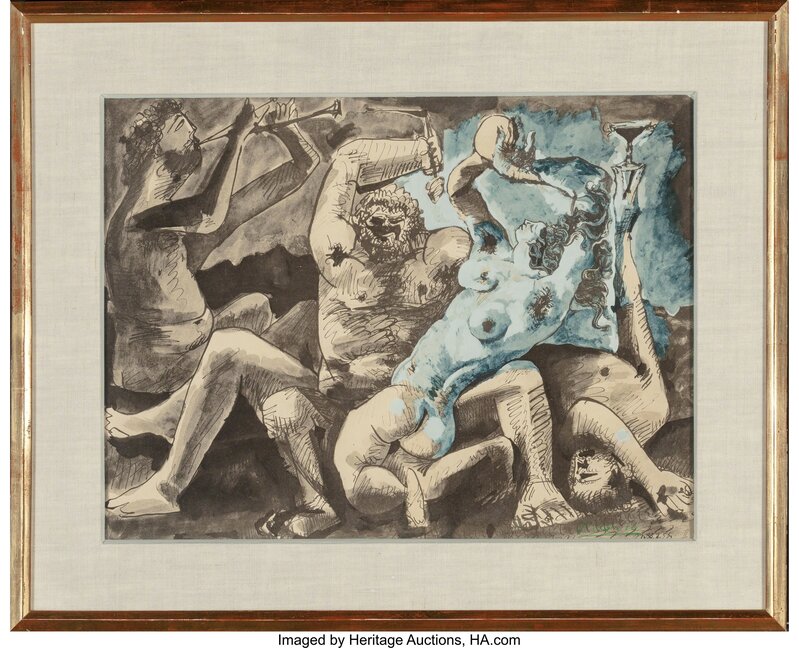 Pablo Picasso, ‘Bacchanale II’, 1955, Print, Lithograph in colors on wove paper, Heritage Auctions