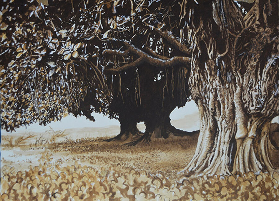 911 Steel Beam Rust Drawing (Abbottabad Ancient Trees)