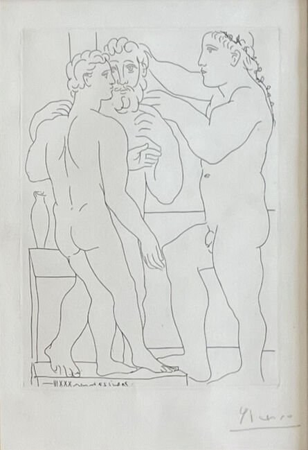 Pablo Picasso, ‘Deux hommes sculptés, from La Suite Vollard’, 1933