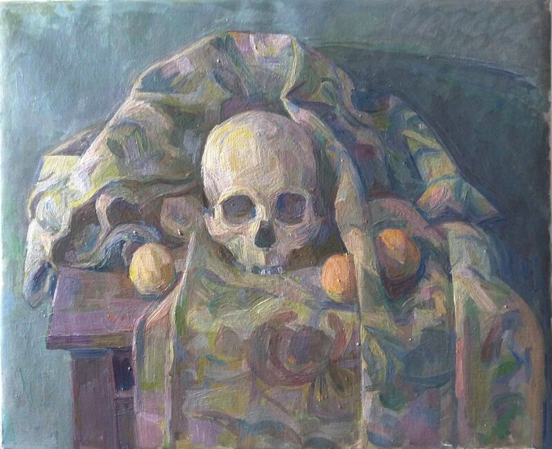 Wilbur Niewald, ‘Skull with Dried Oranges’, 2016, Painting, Oil on canvas, Haw Contemporary