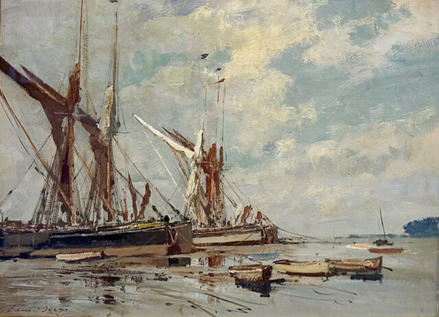 Spritsail Barges on the Mud