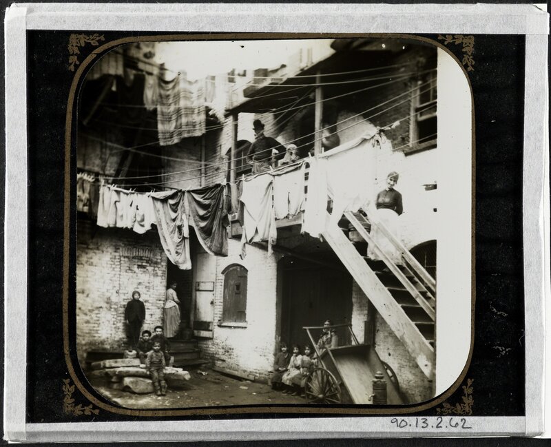 Jacob A. Riis, ‘Court at No. 24 Baxter Street’, ca. 1980, Photography, Gelatin silver transparency, Museum of the City of New York