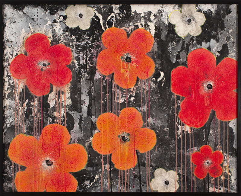 Helen K. Tindel, ‘Pantone Poppies’, 2019, Painting, Acrylic on panel, Blue Rain Gallery