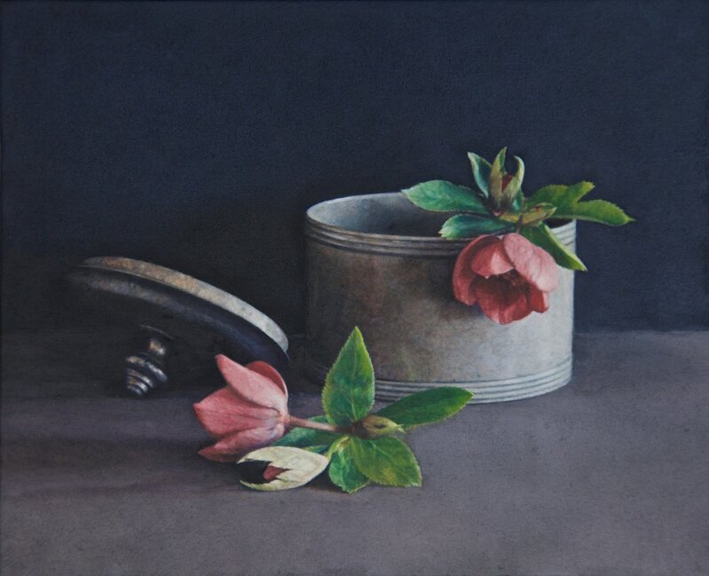 Lucy Mackenzie, ‘Pewter Pot and Flowers’, 2009, Painting, Oil on board, Nancy Hoffman Gallery