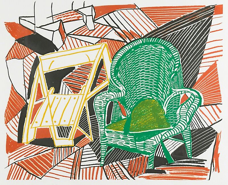 David Hockney, ‘Two Pembroke Studio Chairs from Moving Focus (Tokyo 276)’, 1985, Print, Lithograph in colors on HMP handmade paper, Rago/Wright/LAMA