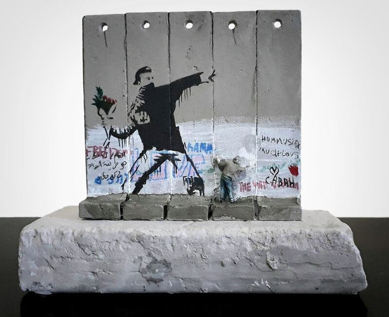 Banksy, ‘Walled Off Hotel - Five Part Souvenir Wall Section (Flower Thrower)’, Sculpture, Hand painted resin sculpture with West Bank Separation Wall base, Tate Ward Auctions