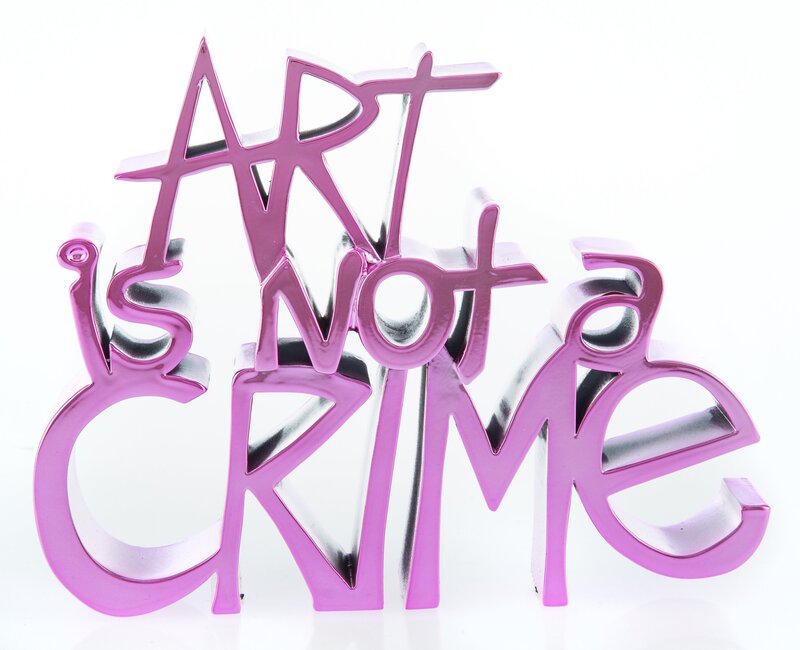 Mr. Brainwash, ‘Art Is Not a Crime (Hard Candy Pink)’, 2021, Ephemera or Merchandise, Chrome-painted resin, Heritage Auctions