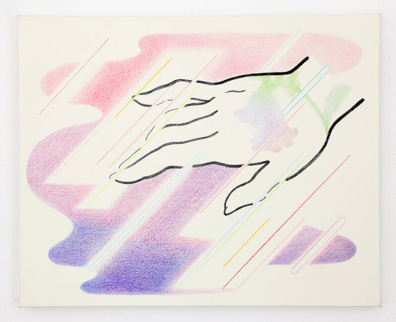 Mizuki Shigeta, ‘Before becoming a word / hand’, 2021, Drawing, Collage or other Work on Paper, Pencil, colored pencil on paper and panel, GALLERY MoMo