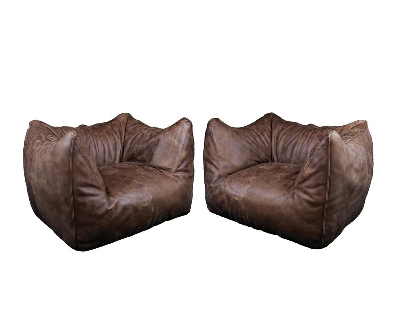 Mario Bellini, ‘Two "Bambole" Easy chairs’, 1975, Design/Decorative Art, Brown leather, Bertolami Fine Arts