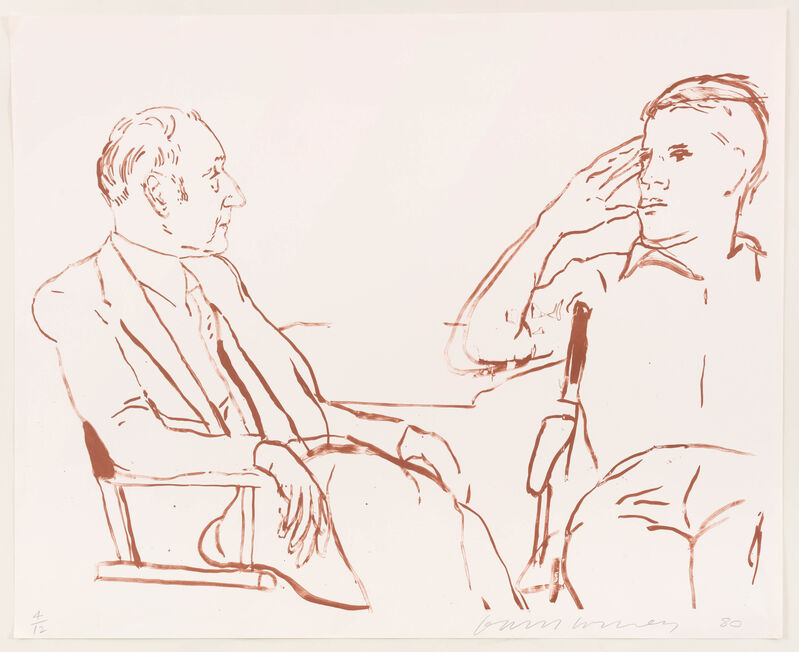 David Hockney, ‘Bill and James I, 1980’, 1995, Print, Lithograph, Marlborough New York