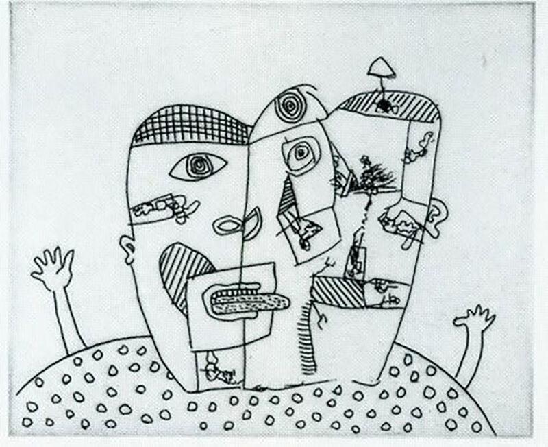 Keith Haring, ‘Untitled (with Sean Kalish) C’, 1989, Print, Etching on paper, Taglialatella Galleries