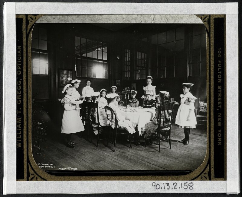 Jacob A. Riis, ‘Waiting at table, vacation school’, 1902, Photography, Gelatin silver transparency, Museum of the City of New York
