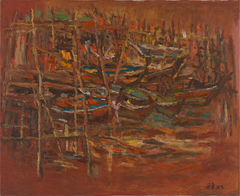 Lim Tze Peng, ‘Kelong Houses’, 2003, Painting, Oil on canvas, 33 Auction