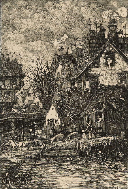Rodolphe Bresdin, ‘Entering the Village (Entrée de Village, from La Revue Fantaisiste)’, 1861
