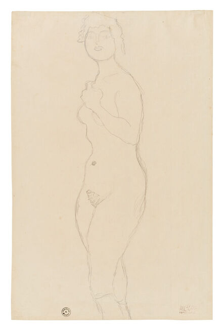Gustav Klimt, ‘Standing Female Nude, Facing Left’, 1916-17