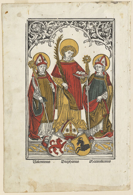Hans Burgkmair I, ‘Saint Valentine, Saint Stephen and Saint Maximilian’, 1498
