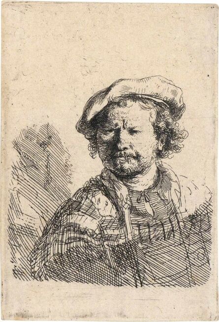 Rembrandt van Rijn, ‘SELF PORTRAIT IN A FLAT CAP (B. 26)’