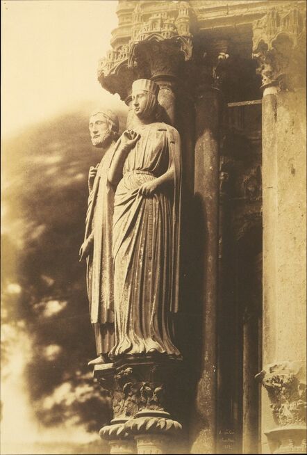 Jean-Louis-Henri Le Secq, ‘[Large Figures on the North Porch, Chartres Cathedral]’, 1852
