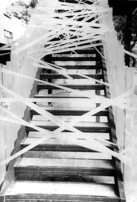 Santiago Sierra, ‘Footbridge Obstructed with Wrapping Tape’, 1996