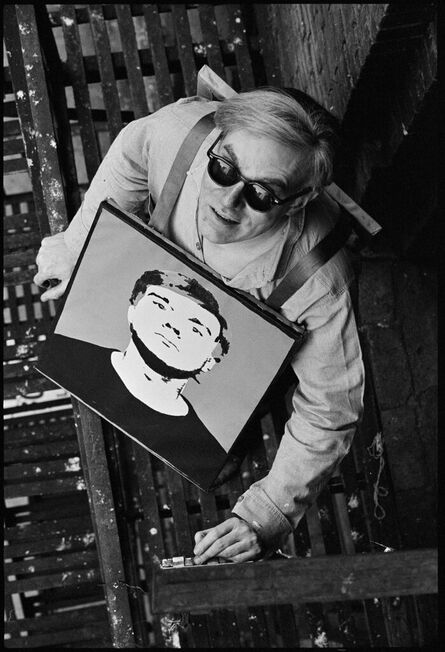 William John Kennedy, ‘Warhol with Self Portrait SB, Factory Fire Escape V - 1964’, Printed between 2010-2012