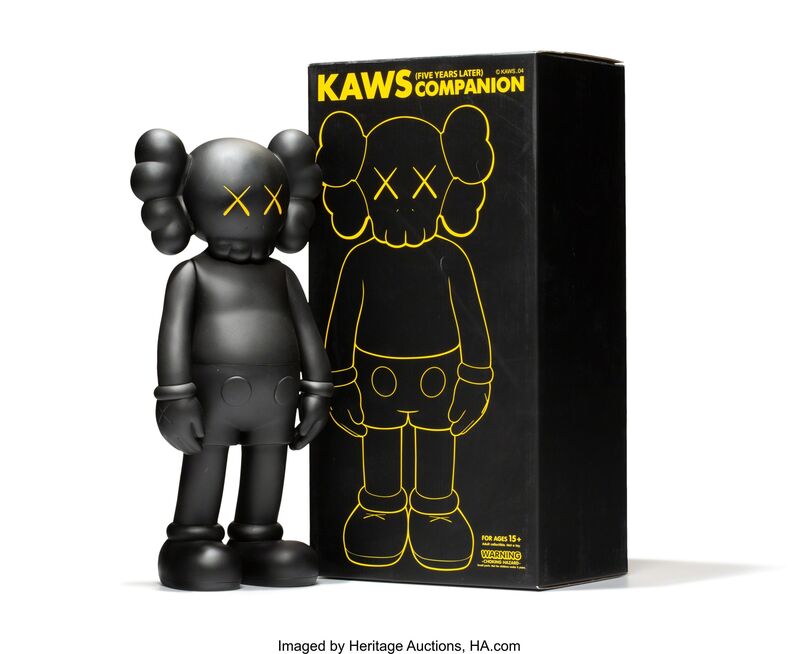 KAWS, ‘5 Years Later Companion (Black)’, 2004, Sculpture, Painted cast vinyl, Heritage Auctions