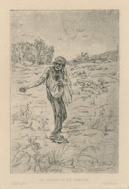 Félicien Rops, ‘Le semeur des paraboles oder La Parabole du Semeur. Der arme Sämann.’, 19th century