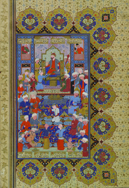 ‘Luhrasp Enthroned, folio 222b from the Peck Shahnama’, 1589-1590