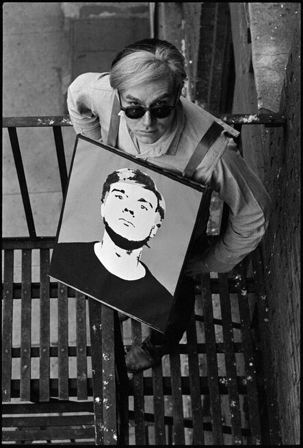 William John Kennedy, ‘Warhol with Self Portrait SB, Factory Fire Escape II - 1964’, Printed between 2010-2012