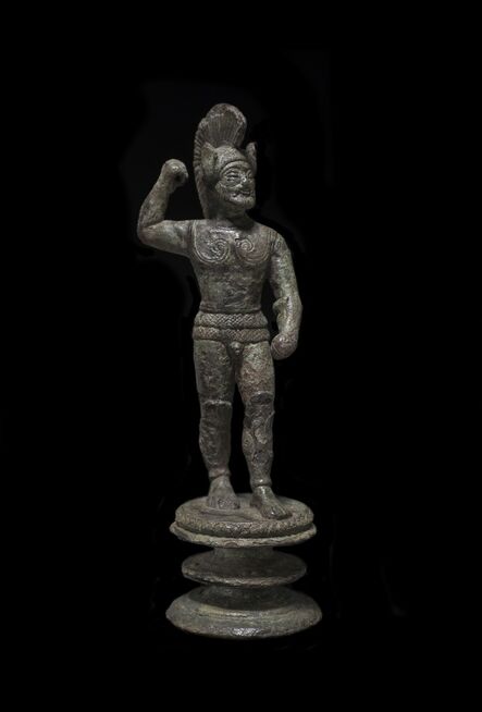 Ancient, ‘Etruscan bronze warrior from a candelabra’, Mid 5th century BC