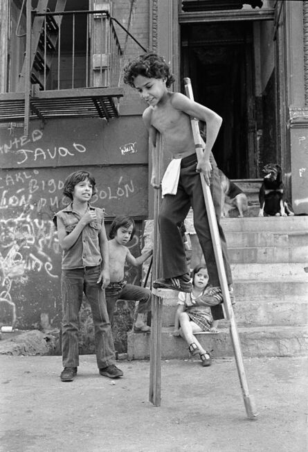 Martha Cooper, ‘Untitled (Boy on Handmade Stilts)’, 1978