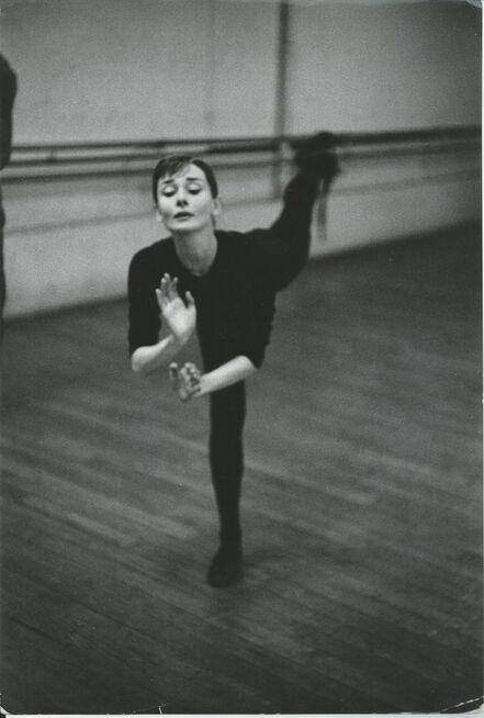 David Seymour, ‘Audrey Hepburn training for funny face’, 1956