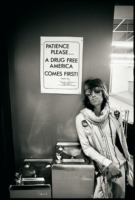 Ethan Russell, ‘Keith Richards "Patience Please", 1972, Rolling Stones, Black and White, Photographic Print, Portrait’, 1972