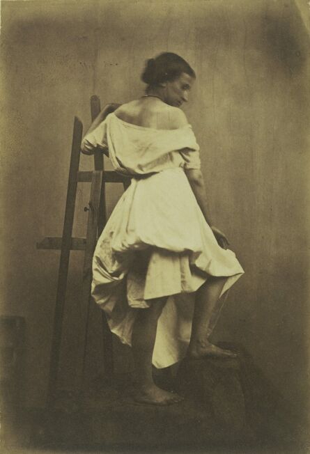 Frank Chauvassaignes, ‘Model in White Dress with Easel’, 1853-1857