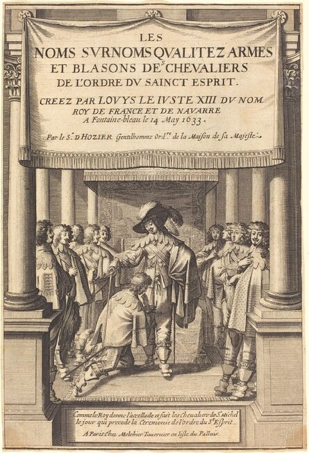 Abraham Bosse, ‘The King Giving the Accolade and Creating Knights of S. Michel Who Receive the Order of the Holy Spirit’, 1633