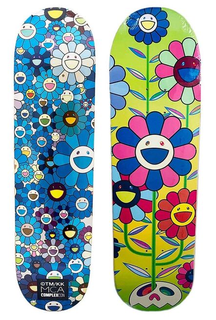 Takashi Murakami, ‘Takashi Murakami Flowers Skateboard Decks: set of 2 works (Murakami skateboard) 2017’, 2017