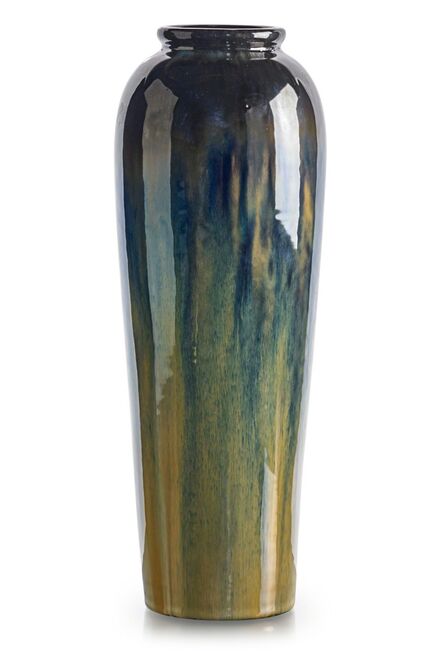 Fulper Pottery, ‘Tall vase, multicolor flambé glaze, Flemington, NJ’, ca. 1920