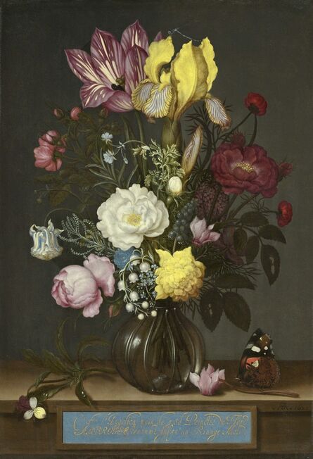 Ambrosius Bosschaert the Elder, ‘Bouquet of Flowers in a Glass Vase’, 1621