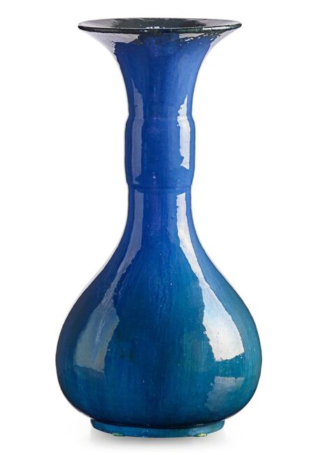 Fulper Pottery, ‘Tall flaring vase, blue and green flambé glaze, Flemington, NJ’, 1910s