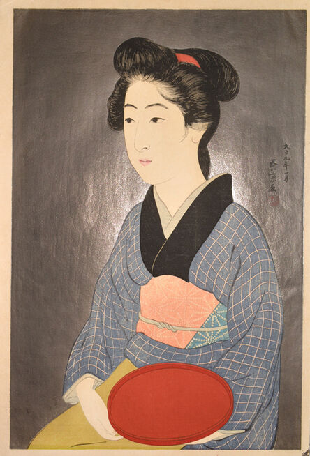 Hashiguchi Goyo, ‘Woman with a Red Tray’, 1920